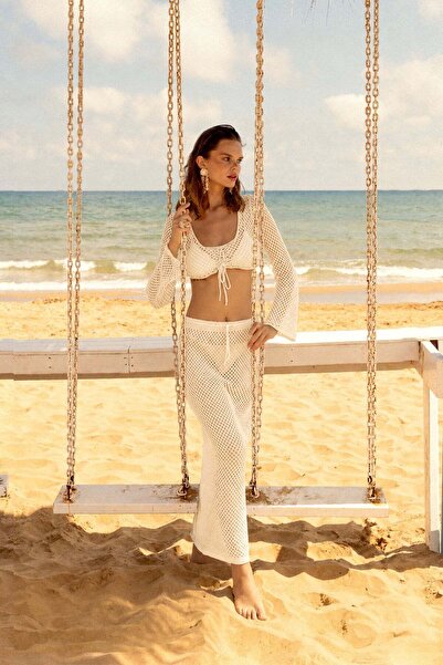 Antioch Ecru Openwork Knitwear Double Set