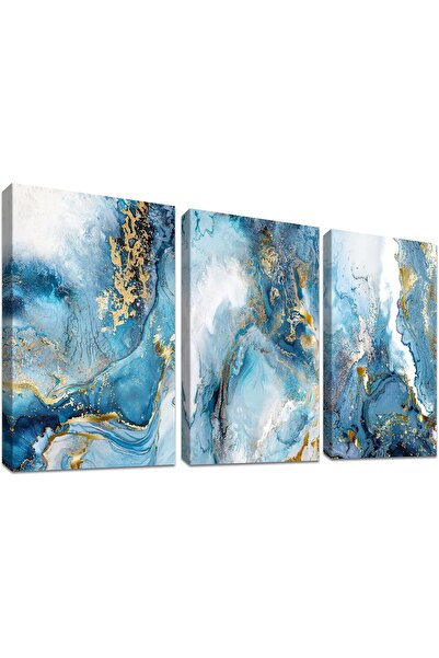 Signtouch Advertising Premium Canvas Nordic Marble Ocean Blue 30x40 cm Wrap F...