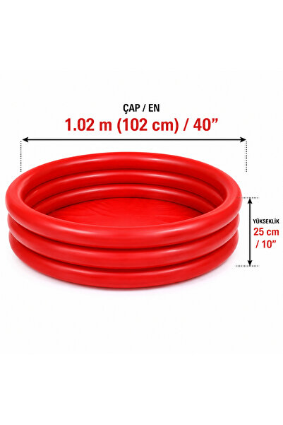 Ceylan Yolu Awm Şişme Çocuk Havuzu - 1.02m x 25cm 3 Boğumlu Kırmızı Bahçe ve ...
