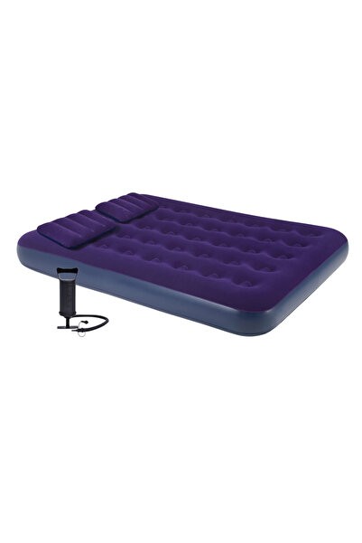 Jilong Double Inflatable Air Mattress, Air Pump, 191x137x22cm, Navy