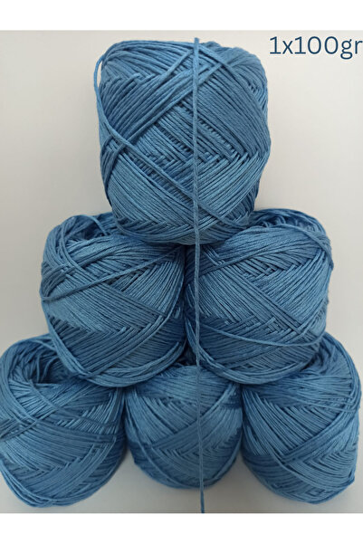 İPEK YÜN İPLİK DÜNYASI Bambu Koton Örgü İpi (Denim Mavi) 100gr