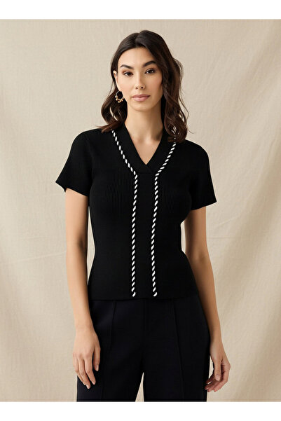 FAV RIBBED V NECK CENTRE CORDING VEST
