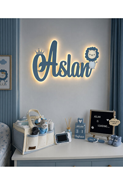 Aselhediyetasarımatölyesi LED Işıklı Kişiye Özel İsimlik – Çocuk Odası Duvar ...