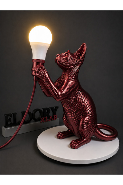 EldoryxLab Sfenks Dekoratif Kedi Figürlü Masa Lambası