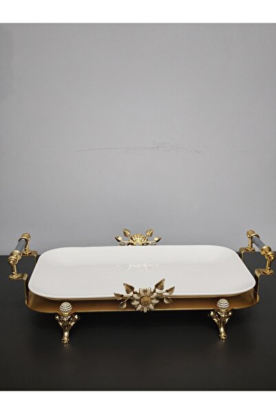 PARILTI HOME COLLECTİON Luxury Rectangular Special Laser-Cut Figured Serving ...