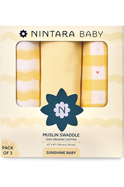 NINTARABABY Extra Large Swaddle 47x47 inch from - 3 Pack, 100% Organic Cotton...