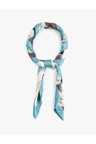 Koton Abstract Patterned Satin Square Scarf