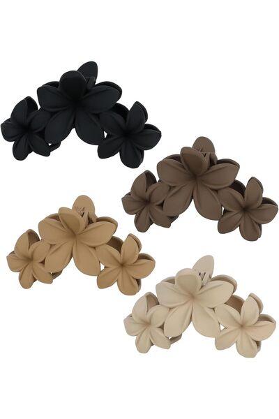 Arabest 4-Pack Hawaiian Plumeria Flower Hair Clips,Non-Slip,Durable,Multicolo...