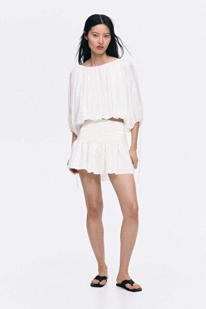 H&M Ruched-waist mini skirt