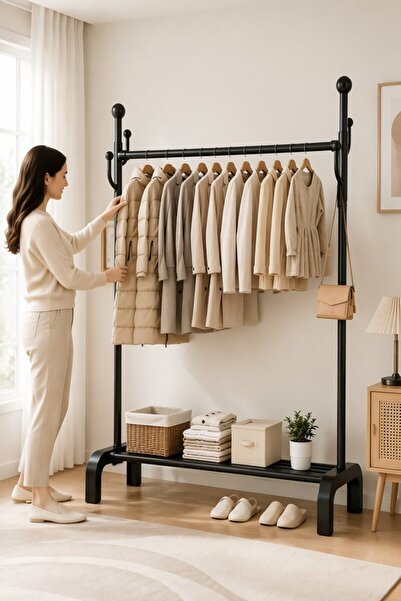 Generic 1 Metal Freestanding Clothes Rack Garment Hanger Stand Bedroom Entryw...