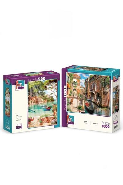 Tıfıl Toys Venice and Hello to the Sun Duo Set - 1000 + 500 Piece Duo Puzzle Set