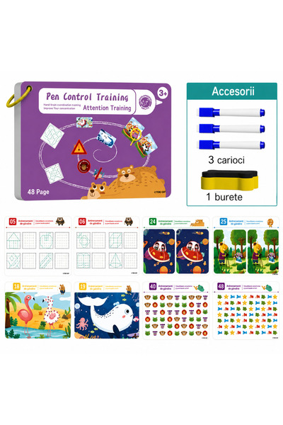 Stuniko Reusable Montessori Notebook for Training Attention and Logical Think...