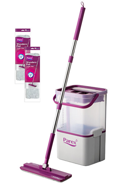 Parex Wondero Flat Şeffaf Temizlik Seti + 2 Adet Yedek Mop Avantaj Paketi