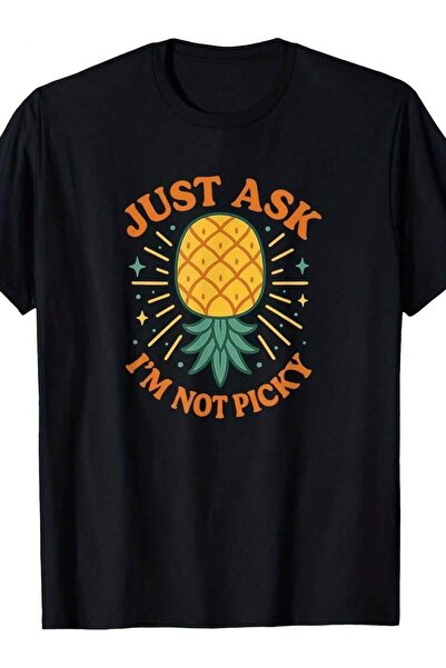 KYMC07 تي شيرت رجالي بتصميم مضحك بعبارة "Just Ask I'm Not Picky"، قميص كاجوال...