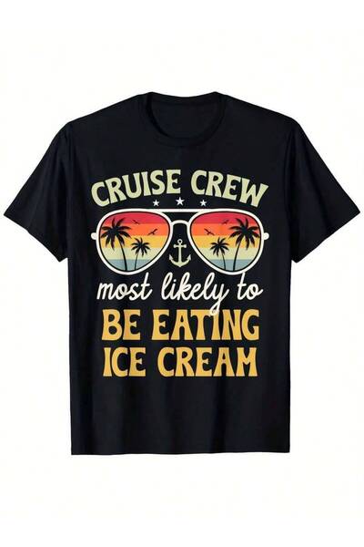 KYMC07 تي شيرت بتصميم مستوحى من الطراز القديم بطبعة "Cruise Crew Most Likely ...