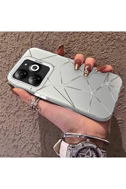 SLIMFELT Infinix Smart 8/8 Pro/8 Plus Uyumlu şık geometrik çizgi baskılı sert...