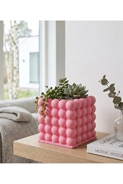 Handmade İskandinav Bubble Saksı - Baloncuklu Sukulent Ve Kaktüs Saksısı Renk...