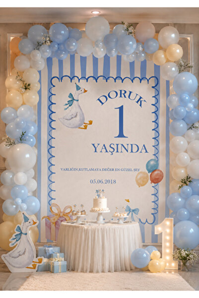 toreksan reklam Kişiye Özel Ördek Temalı Erkek Bebek Doğum Günü Afişi 70x100 ...