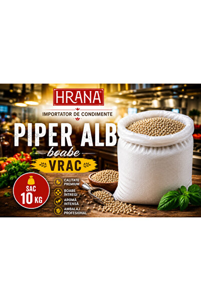 Hrana Piper Alb Boabe Vrac – Sac 10 kg – Condiment Premium pentru HoReCa, Ind...