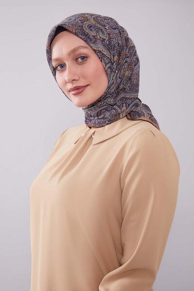 Levidor Mustard Ethnic Pattern Silk Cotton Scarf