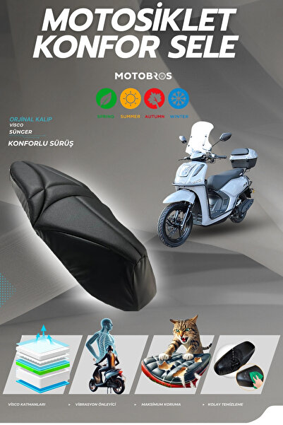 Motobros Yuki Gentle 50 Comfort Saddle Visco Sponge Saddle Cover Saddle Cover
