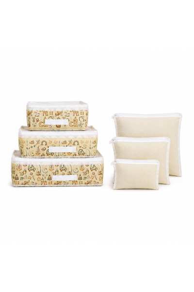 Textia Home 6 lı Desenli Valiz Düzenleyici Seti Organizer