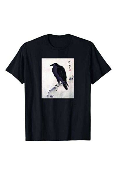 4Car تي شيرت Art, Japanese Kyosai Crow / Raven، مصنوع من القطن الخالص بوزن 22...