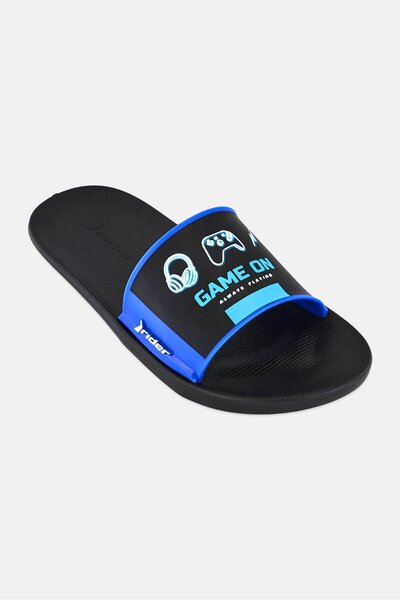 Rider Kids Boy Street Slip on Slides, Black