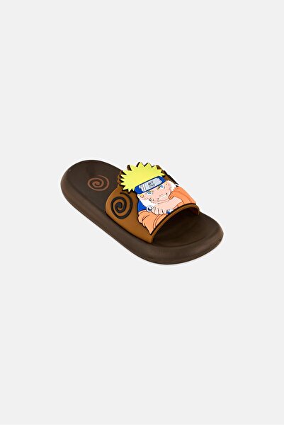 NARUTO Kids Boy Graphic Print Slip On Slides, Brown