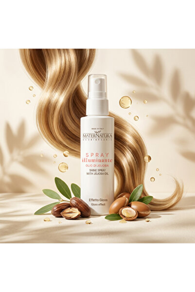 MaterNatura Spray pentru stralucirea parului 100ml cu ulei de jojoba, efect g...