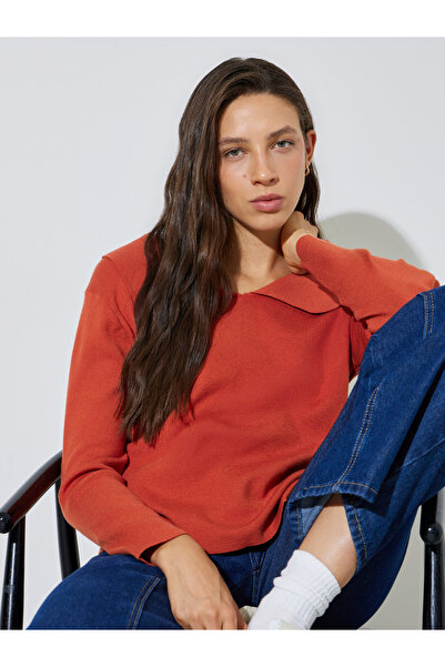 Styli Orange Long Sleeve Knit Top