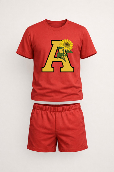 ZEMLİYA Unisex red printed t-shirt set
