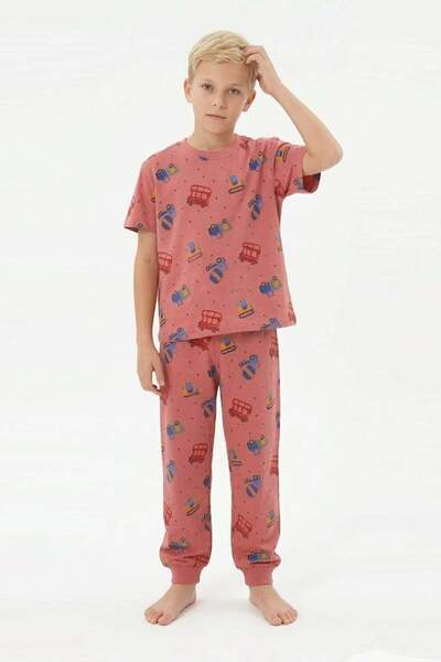 bunny hopp Boy's Pajama Set 100% Cotton Cars and Construction Vehicles Patter...