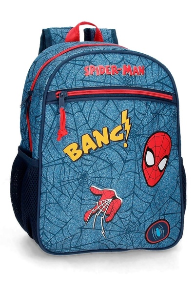 Generic Brand Ghiozdan adaptabil baieti clasa 0, Spiderman Denim, Marvel
