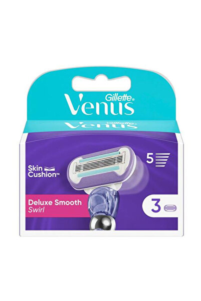 Gillette Rezerve Aparat de Ras cu 5 Lame - Venus Deluxe Smooth Swirl, 3 buc