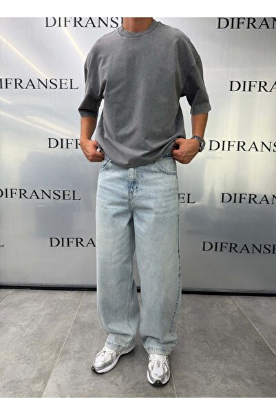 DIFRANSEL JEANS Super Baggy Washed Vintage Blue Fit Jeans