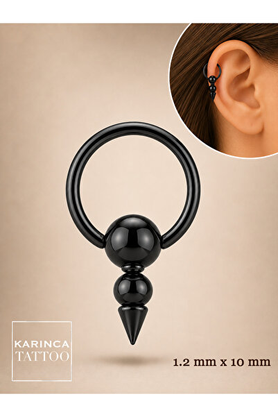 Karınca Piercing Spike Piercing Halka Gothic BCR Standard Lobe Nipple Göbek B...