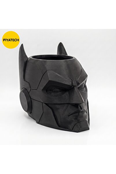 PİYATECH Batman Design 3D Printed Black Popcorn Bowl Decorative Snack Bowl