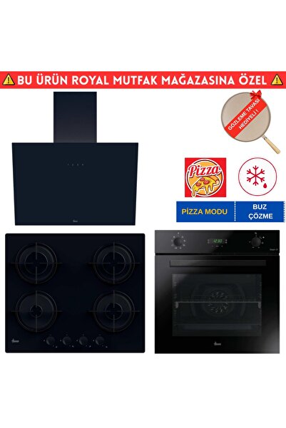Hoover Torino Siyah Dijital Turbo Dijital Ankastre Set (HO3158B+ HVW6MBB + HD...