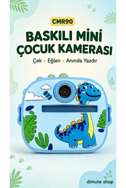 Dimute Shop CMR90 Çocuklar İçin Anında Baskılı Mini Dijital Kamera 1080P Çift...