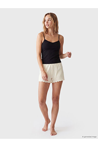 LC Waikiki Elastic Waist Women's Shorts Pajama Bottoms 2-Piece Set