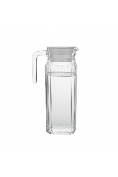 Luminarc Glass Jug 1 L – Clear Ribbed Design with Lid