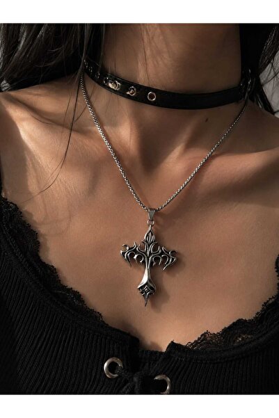 Corvus kolye&bileklik Dark Thorn Haç Kolye - Paslanmaz Çelik Y2K Gotik Unisex...