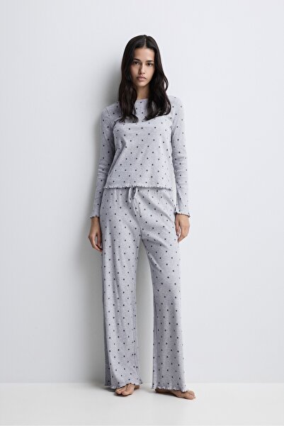 LEFTIES Baskılı uzun pijama takımı