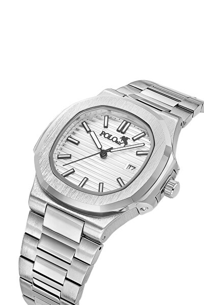 Poloair Premium Double Clip Men's Wristwatch with Calendar Silver Color Pl-70...