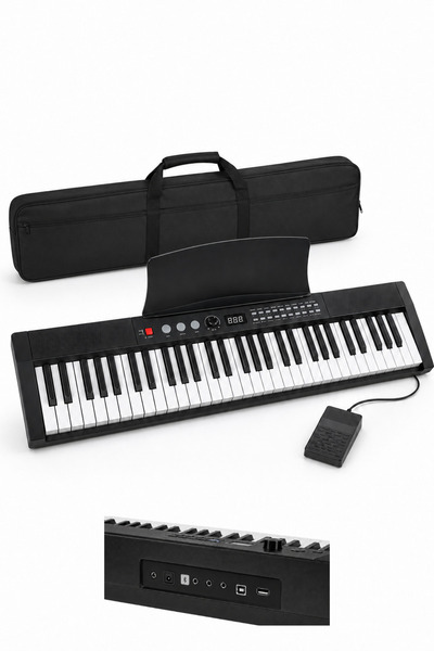 YANKI Holzmeister F610BK 61 Tuş Dijital Piyano Org Bluetooth Tuş Hassasiyetli...