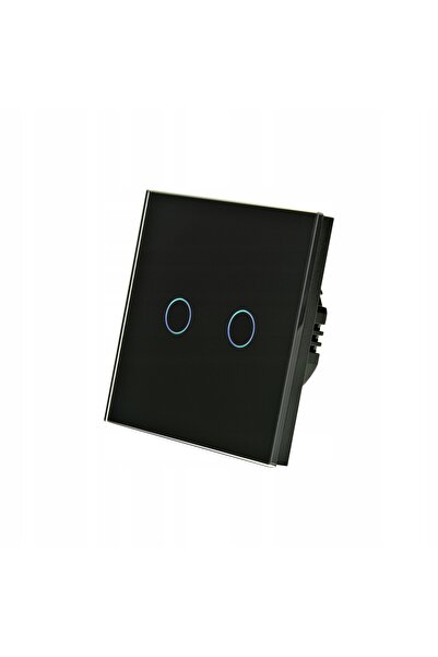İNDUAL Comutator tactil din sticlă dublu Zigbee Tuya Repetor Inteligent Negru