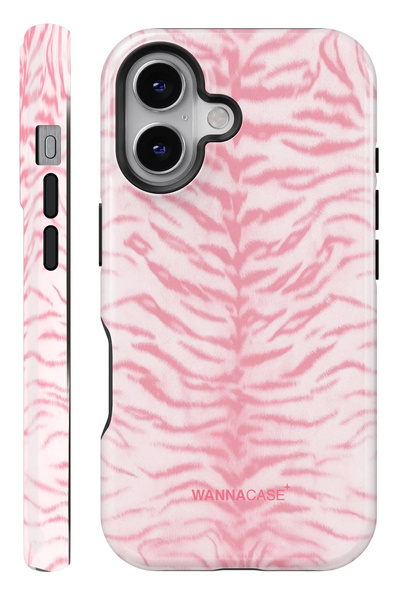WANNACASE iPhone 16 Candy Tiger Çift Katmanlı Essential Tough Telefon Kılıfı