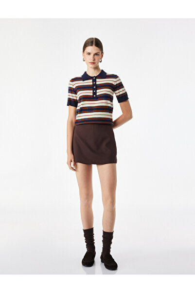 Koton Slim Fit Pocket Mini Shorts Skirt