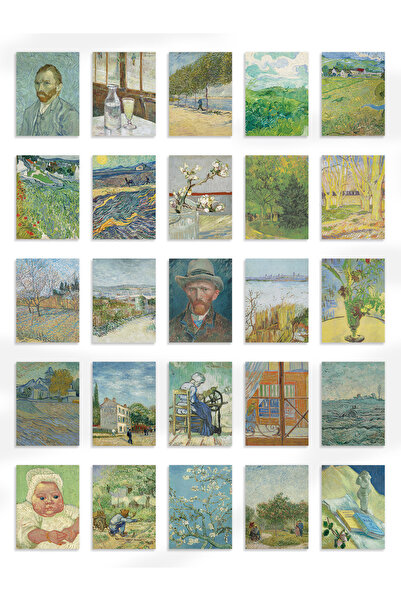Henno 50’li Vincent van Gogh Sanat Eserleri 4,5x6 cm Pul Sticker Seti | Journ...